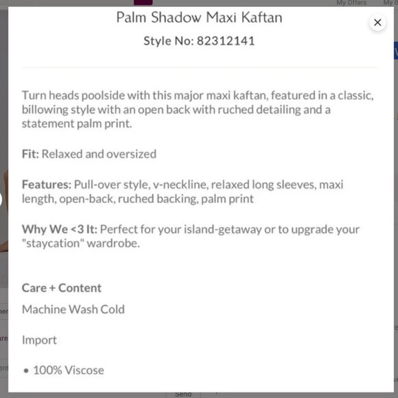 NWT Free People Palm Shadow Maxi Kaftan from Anthropologie - Stunning Piece! - Picture 8 of 9